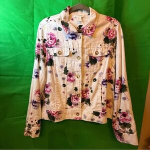 Cynthia Rowley Floral Linen Blend Jacket